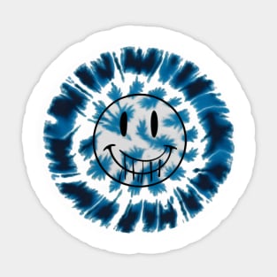 "Psychedelic 90s Smiley: Retro Vibe Explosion!"- Retro Cute Hipster Blues Sticker